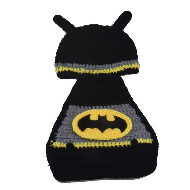 Traje de Batman negro juguete ropa infantil recién nacido fotografía  utilería algodón tejido Crochet sombrero capa niños cumpleaños  regalo|newborn photography props|newborn photographyphotography props -  AliExpress