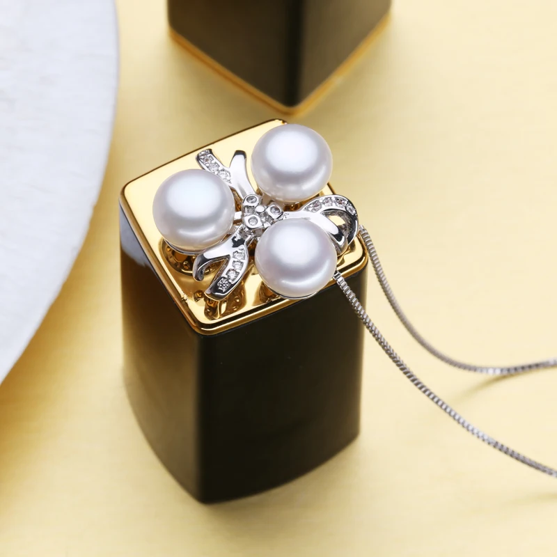 Ожерелье женское из серебра 925 пробы с натуральным пресноводным жемчугом|necklace