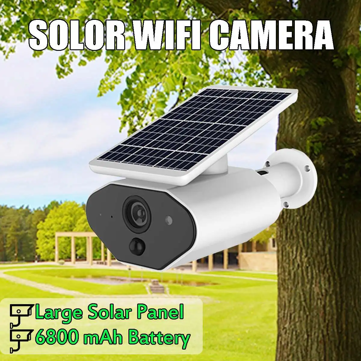 

WIFI Wireless Solar Powered Surveillance IP Camera 1080P 2.0MP Waterproof Night Vesion Intercom Indoor Outdoor Security Camera