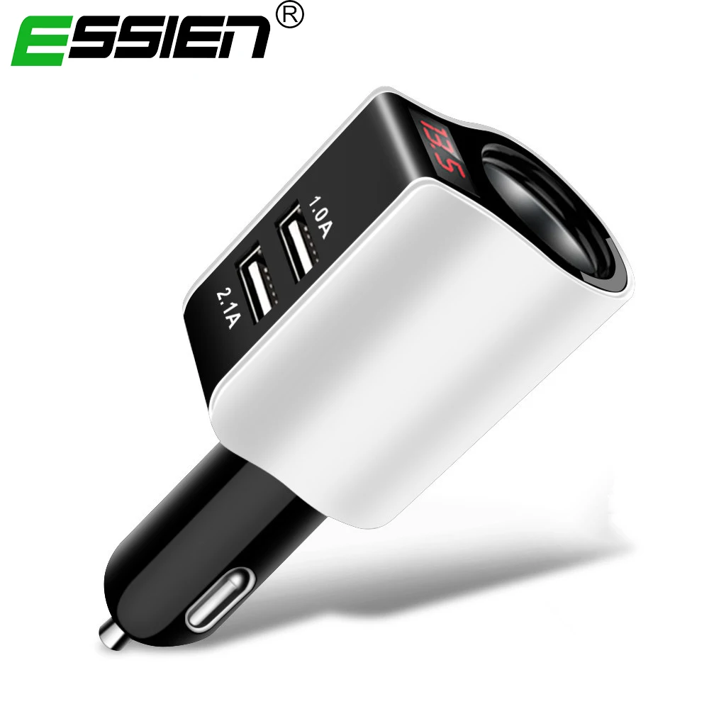 ايسين المزدوج USB شاحن سيارة LED عرض الدخان مقبس الطاقة محول قرص الهاتف المحمول شاحن سامسونج S8 Xiaomi سيارة-شاحن ايسين المزدوج USB شاحن سيارة LED عرض الدخان مقبس الطاقة محول قرص الهاتف المحمول شاحن سامسونج S8 Xiaomi سيارة-شاحن