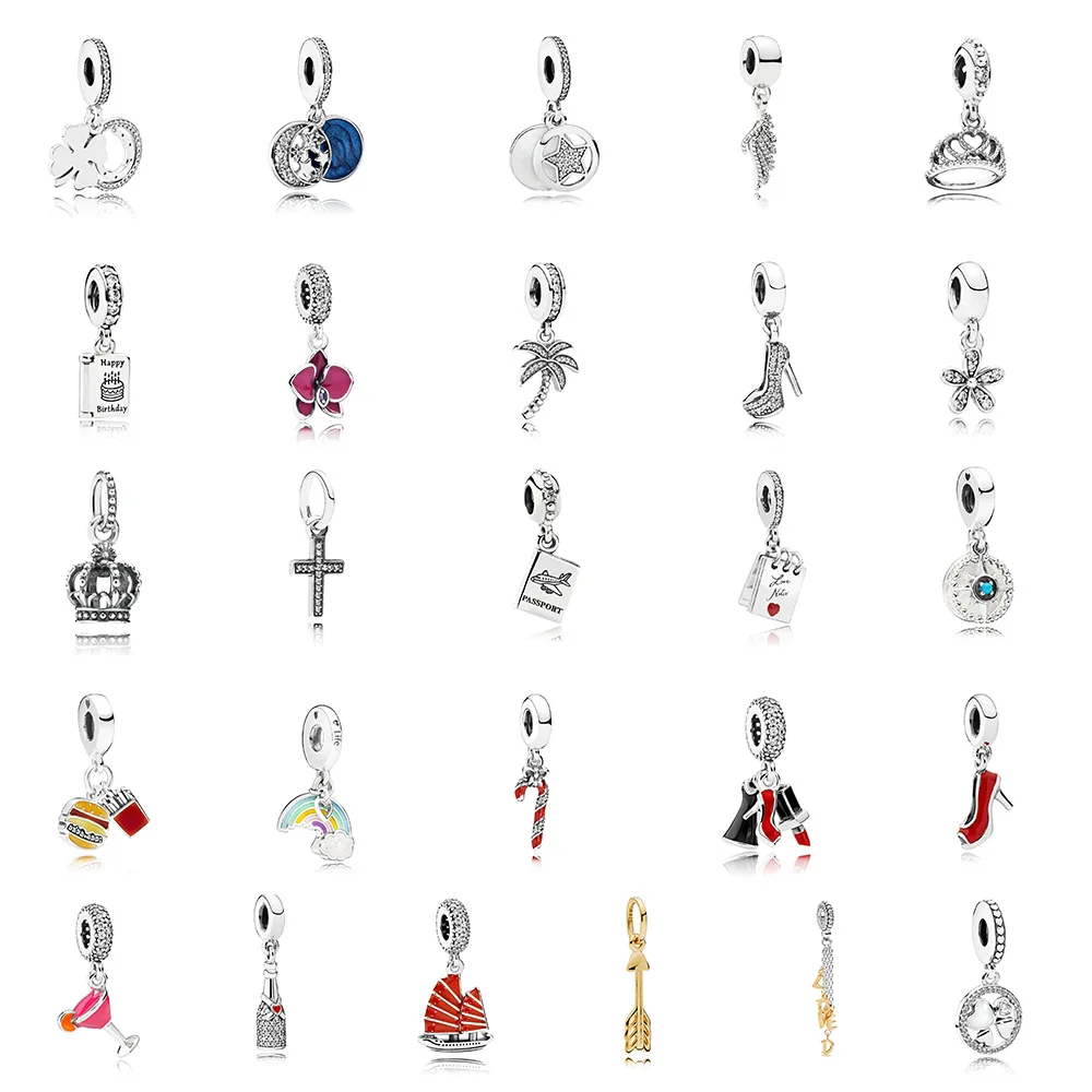 

Diy Silver Beads Charms Arrow Feather Crown Coconut Tree Shape For Original Pandora Charms Women Bracelets & Bangles Jewelry