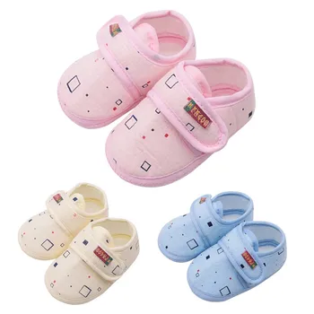 

Spring Autumn Infant Baby Boys Girls Cotton Floral Printed Bowknot Shoes Comfortable Soft Sole Anti-Slip Crib First Walker Shoes