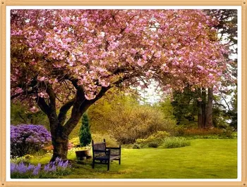 

Pink Of cherry trees 40x30cm diy pieno diamante Flowers pittura punto croce kit Crafts decorazione della casa diamond painting