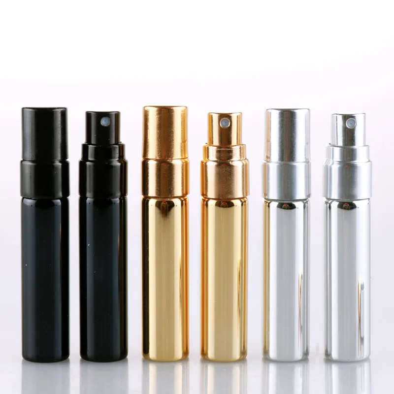 5ml UV Gold Silver Black Perfume Atomizer Empty Travel Bottle Parfum