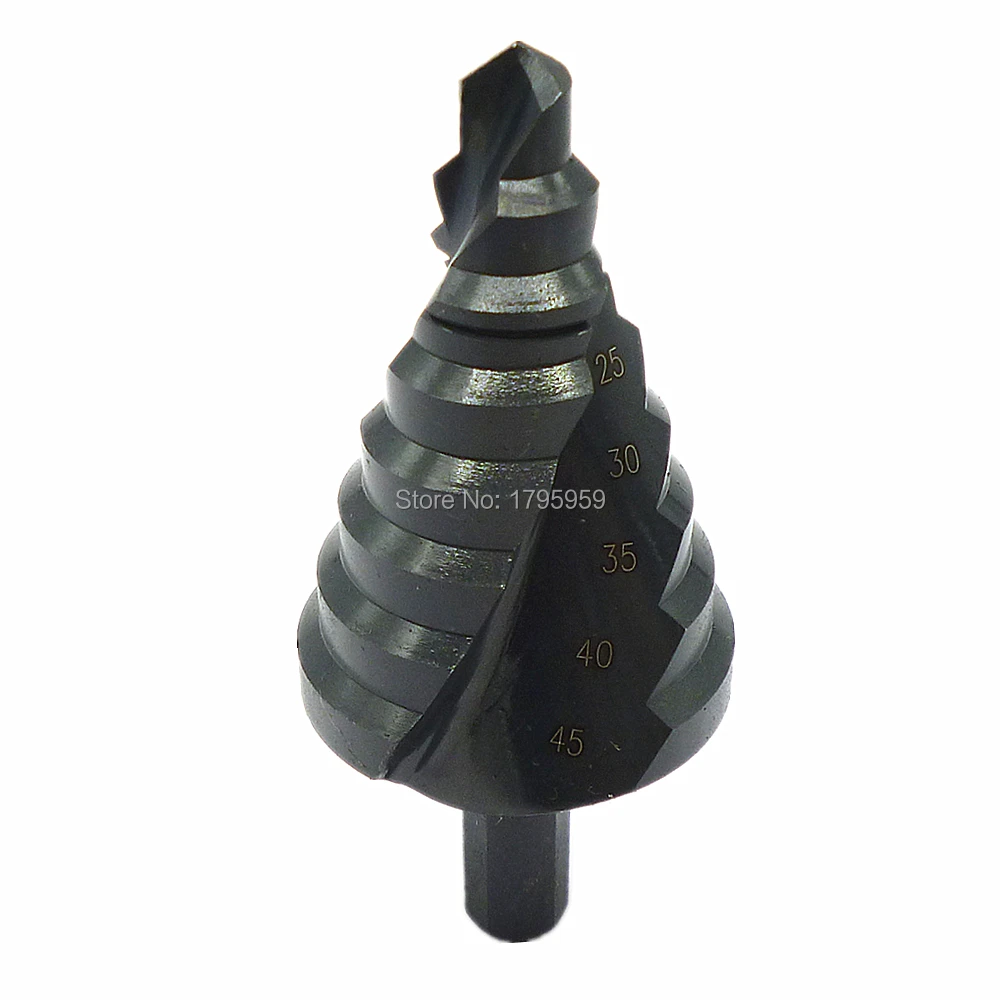 Large Nitriding HSS Step Cone Drill Bits 10mm 45mm Wood Metal Plastic