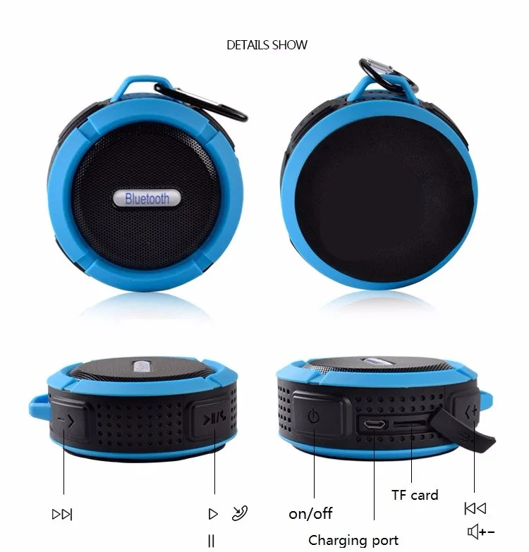 Портативный Водонепроницаемый Открытый беспроводной Bluetooth динамик C6 всасывающий компьютер мобильный телефон Адсорбция мини Саундбар Поддержка TF карты