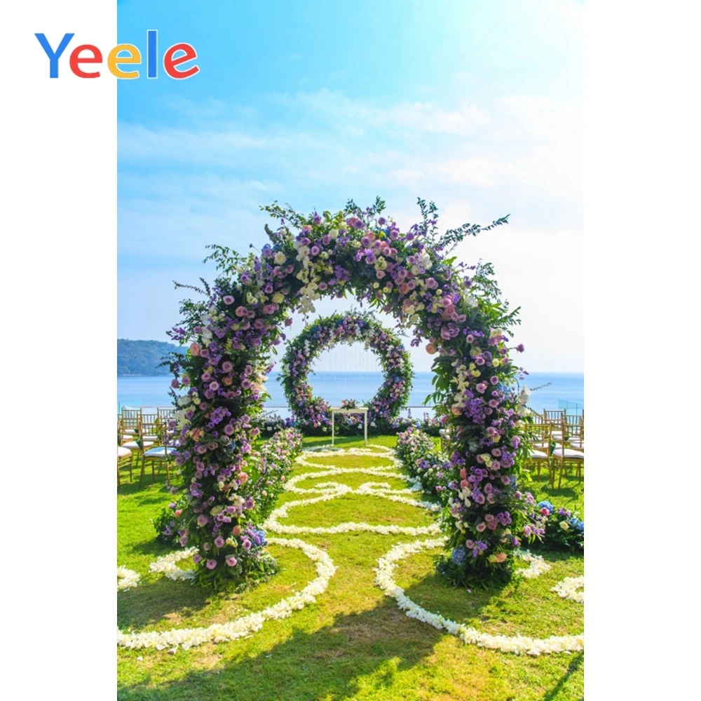 

Yeele Arch Wreath Wedding Ceremony Natural Poster Wall Scene Photography Background Photographic Backdrop Props For Photo Studio