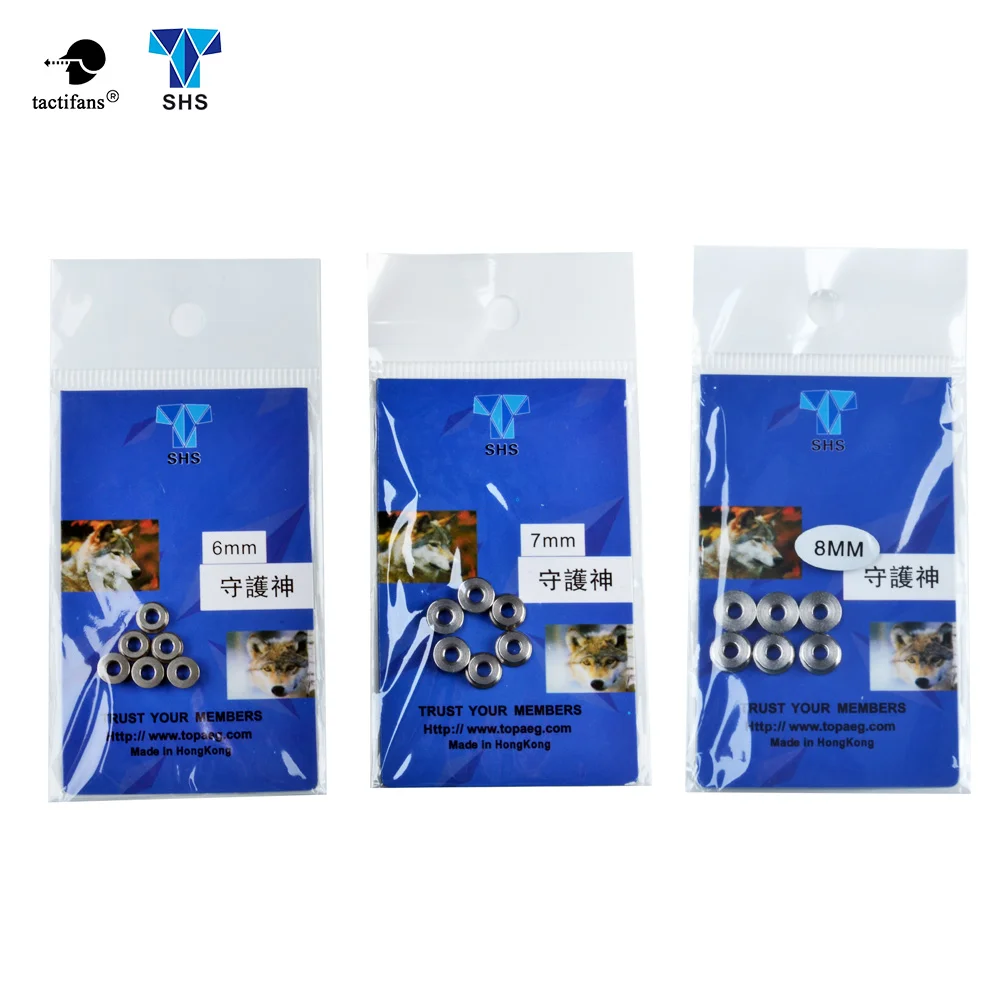 

TACTIFANS 6mm/7mm/8mm Double Oil Tank Stainless Steel Bushings 6pcs/Set for Airsoft AEG/eBB Gearbox Hunting Skirmish Accessories