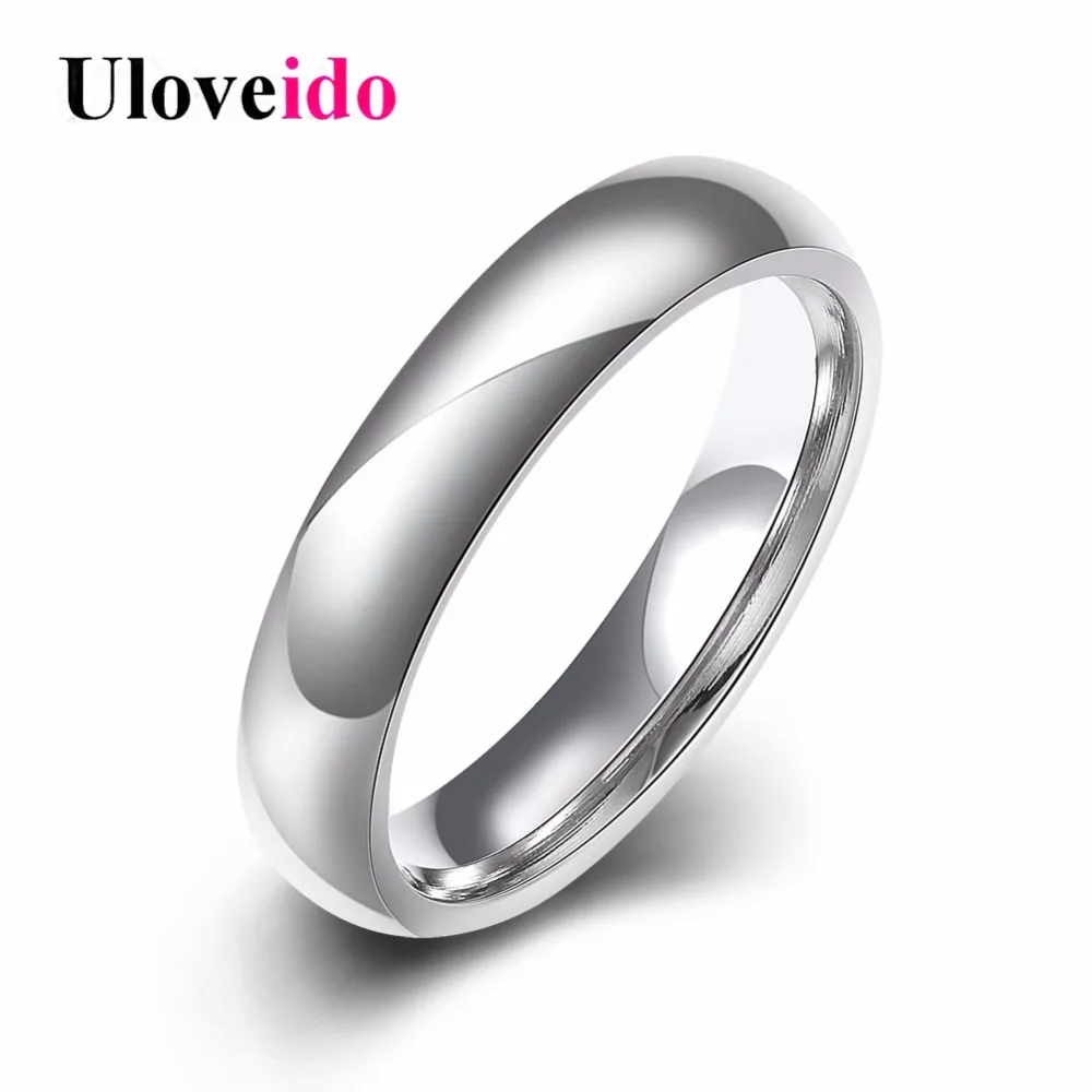 

Uloveido Wedding Engagement Glossy Rings for Women Titanium Ring with Stone Stainless Steel Jewelry Top Fashion Jewellery TGR002