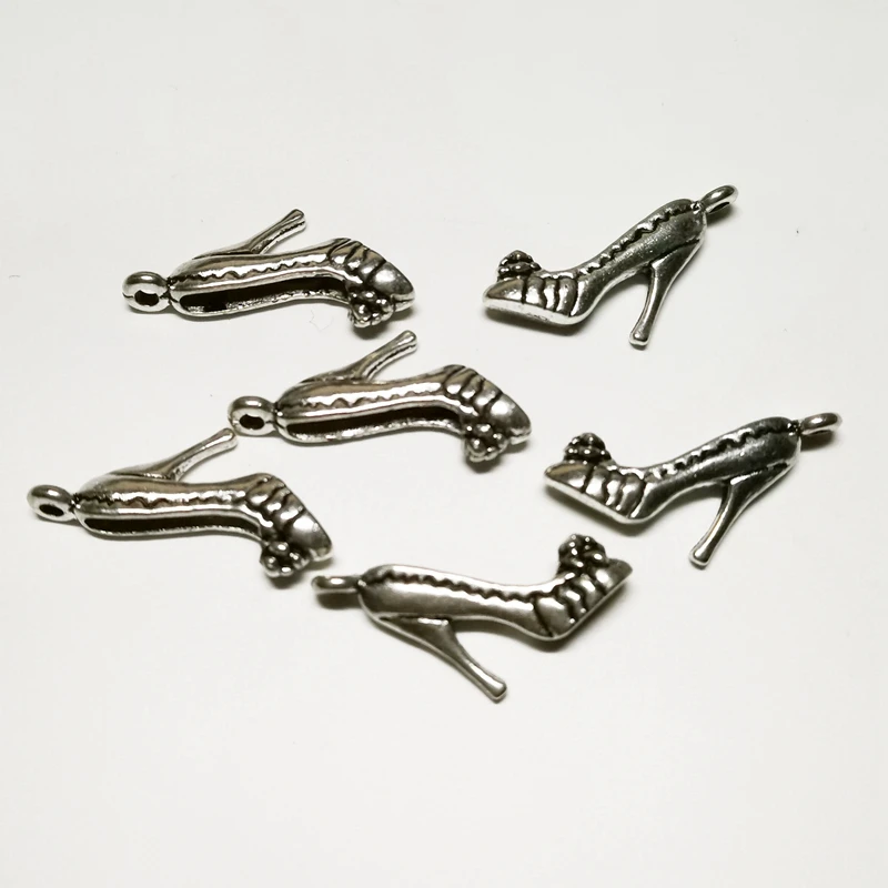 

10 Pieces Glamour Fashion High Heels 21 * 3.5mm Tibetan Silver Plated Pendant Antique Jewelry Making DIY Handmade Craft Pendant