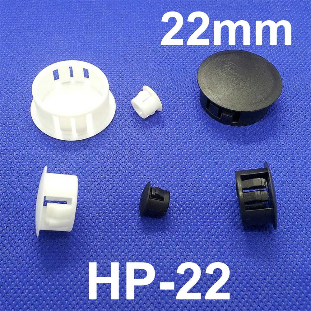 

40pcs HP-22 22MM Diameter Black White Nylon Plastic Diameter End Cap Grommet Push Locking Button Cover Panel Drill Hole Plug