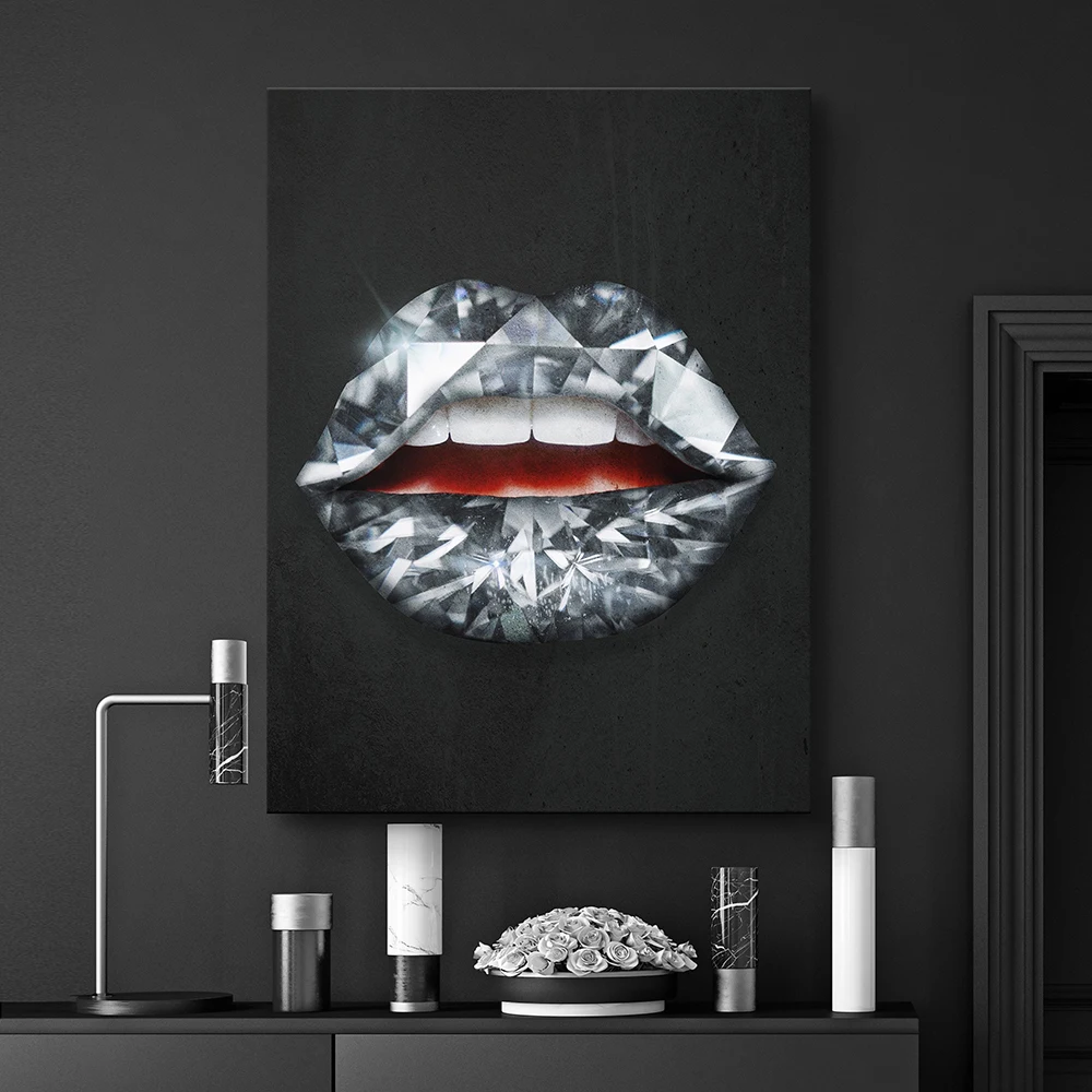 Günstige QKART Poster und Druck Bild Sexy Lippen Malerei Home Decor No Frame Wand Bilder für Wohnzimmer Leinwand Malerei Wand kunst
