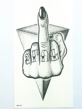 

New design Middle Finger Tatuagem Tattoo Body Art Arm Flash Tattoo Stickers 21*11 cm Waterproof Temporary Painless Fake Tattoo