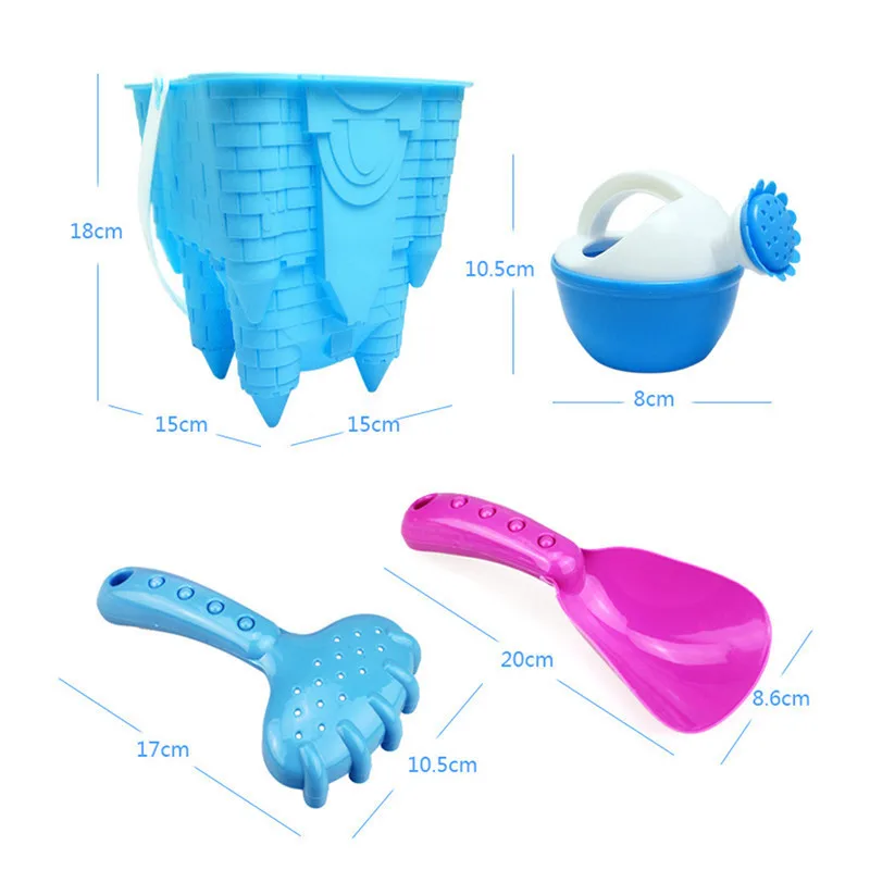 8 шт./лот Большой ведерко лопату грабли вода играет инструменты пляжные Play игрушки для детей Подарки разноцветные