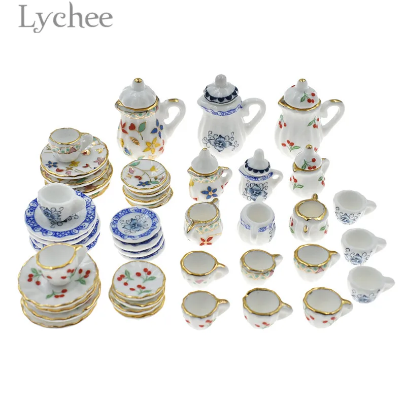 

Lychee Mini Teapot Cup Model Exquisite Ceramic Tea Cup Sets Miniatures Creative Home Doll House Decoration Birthday Gifts