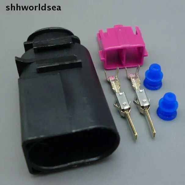 

shhworldsea Wholesale 200Sets 2 Pin Car waterproof wire harness connector temperature sensor connector 8B0973822 8B0 973 822