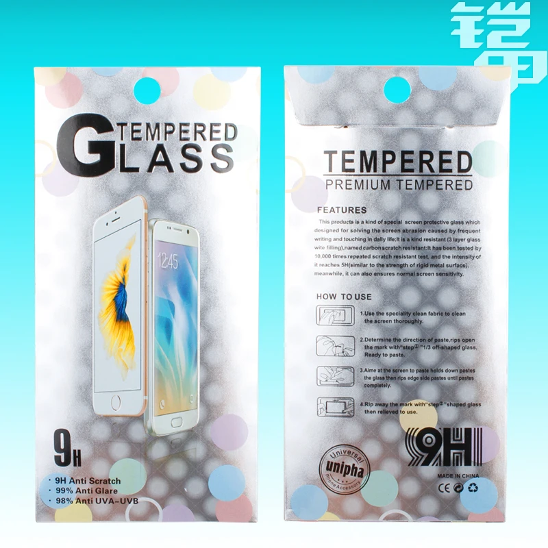 For Cell Phone Tempered Glass Screen Protector Universal Paper box