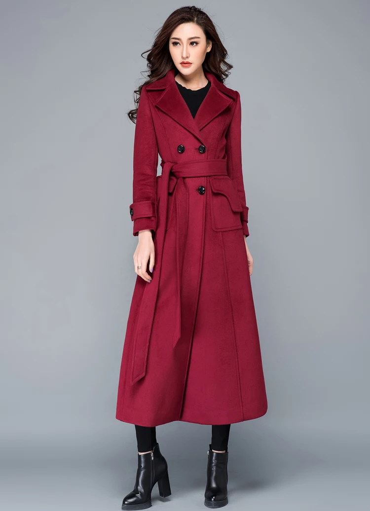 Женское кашемировое пальто, толстые зимние куртки, модная шерстяная куртка с карманами, супер длинное зимнее пальто, верхняя одежда, Женское пальто, 3XL, G412