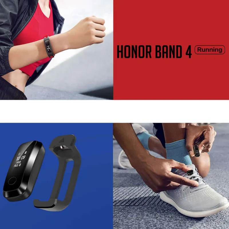 HONOR Band 4 версия для бега смарт-Браслет фитнес-браслет сообщение спортивный водонепроницаемый трекер Водонепроницаемый