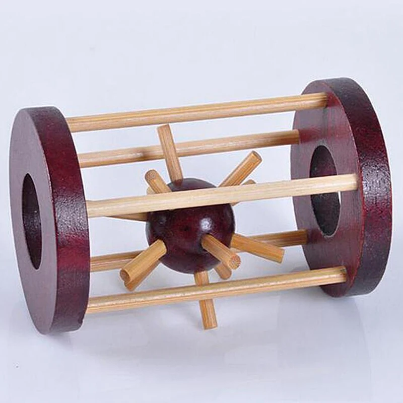 

1Pc Wooden Intelligence Kong Ming Lock Take Out Spiked Ball Brain Teaser For Kids Adults Puzzle Toy Office Desk Decor