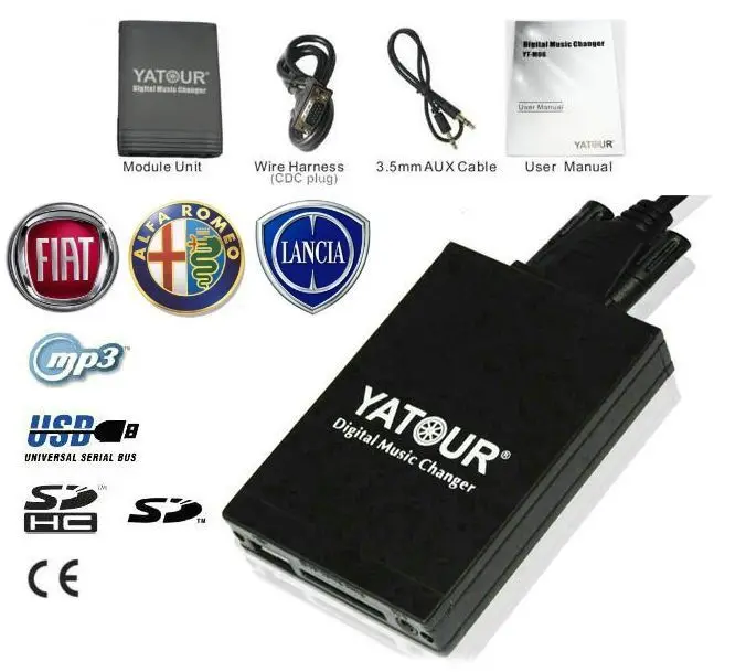 Bluetooth USB SD Adapter AUX Wechsler passend für FIAT original Radio Interface 