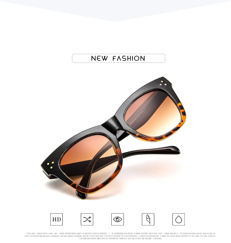 Классические солнцезащитные очки «кошачий глаз» женские брендовые дизайнерские винтажные градиентные солнцезащитные очки с заклепками