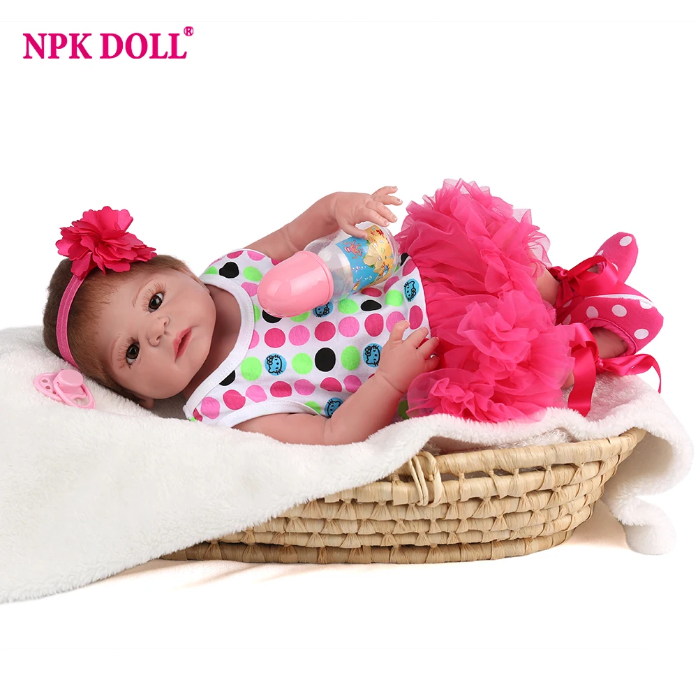 

NPKDOLL 22 Inch Doll Reborn Full Body Vinyl Reborn Baby Dolls Toys For Girls Lifelike Newborn Children Fashion Dolls Toy