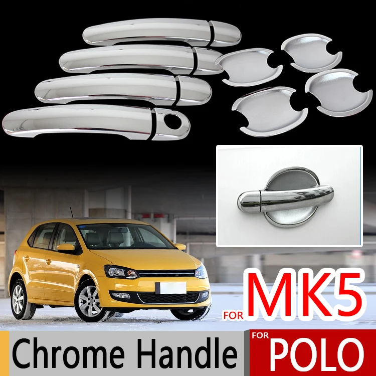 Для VW POLO Mk5 2009 2016 хромированные покрытия для дверных ручек Volkswagen 6R 6C CrossPolo Vento GTI