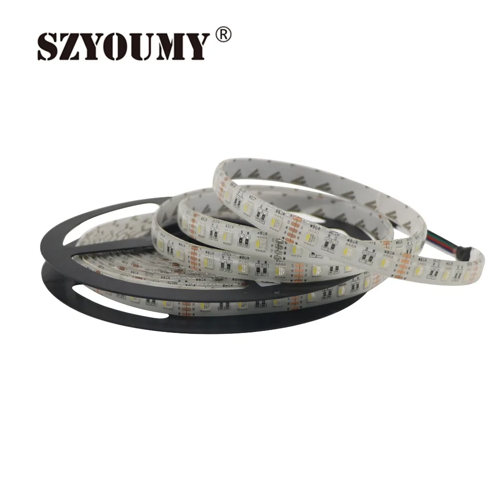 Szyoumy 24 В 12 В RGB + белый 300 светодиодный полосы 5050 гибкий светодиодный свет RGW rgbww 4 цвета в 1 светодиодный чип 60 Светодиодный/M IP20 IP65