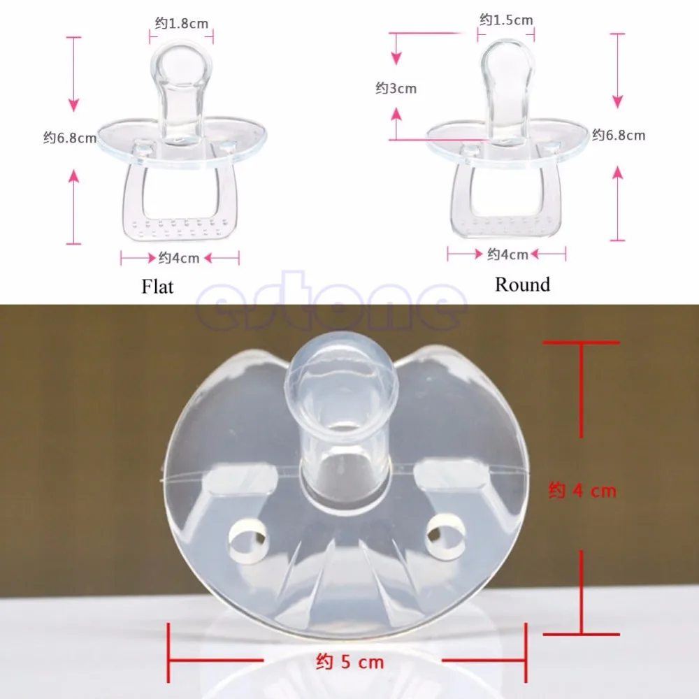 Silicone Baby Child Infant Feed Pacifier Orthodontic Nipple Soother Round Flat Chupeta Pacifier Clips