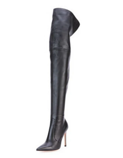 Name brand pointed toe high heel women winter boots