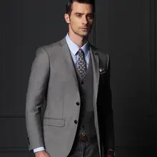 Модные мужские темно серый костюм смокинг жениха Свадебная вечеринка деловые выпускные костюмы индивидуальный заказ