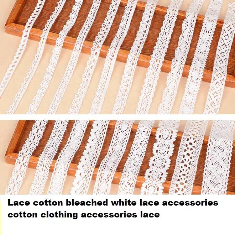 Lace cotton bleached white lace accessories cotton clothing accessories