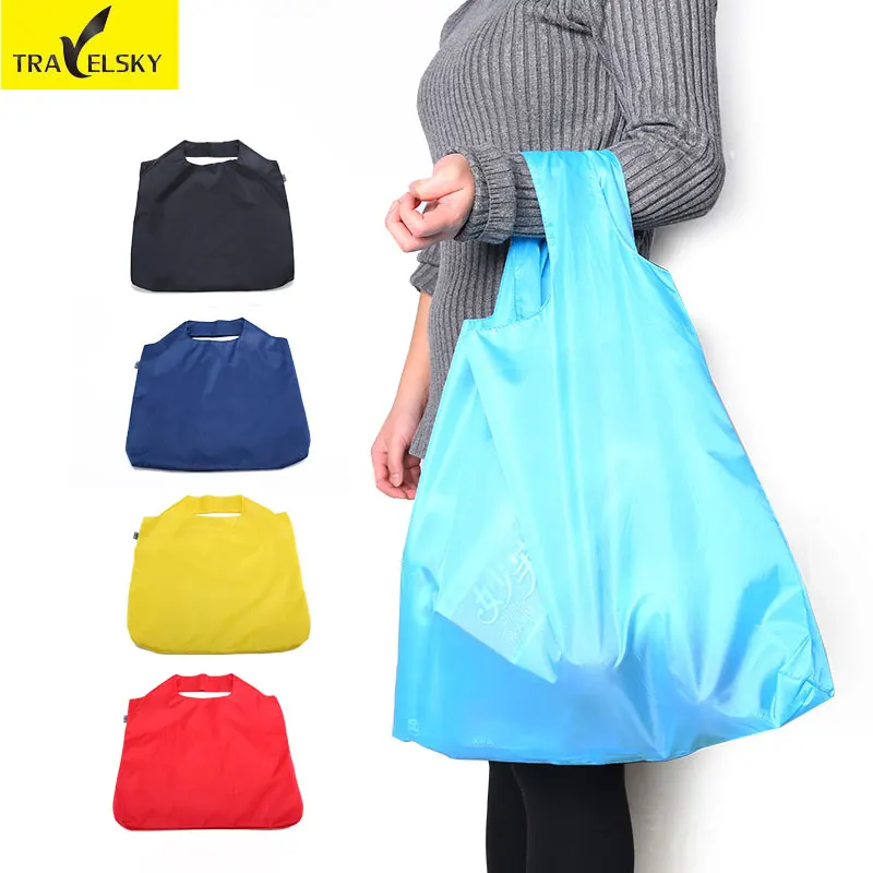 

Travelsky Travel Organizer Storage bag Large Capacity Waterproof Bags Thick Handbag Ripstop Portable Foldable Shopping Nylon bag