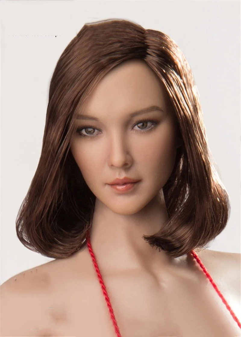 Стили CT008 A/B/C/D 1:6 Красивая Азия голова Лепка резные Кудри волосы для 12 дюймов Phicen