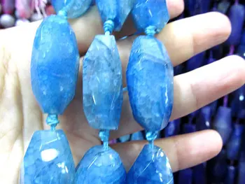 

Tibetant Agate high quality 18x30mm natural Agate matte rice drum barrel faceted cracked blue purple red loose bead