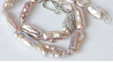 

Jewelr 004505 16" 27mm purple Reborn keshi pearls necklace 18KGP clasp