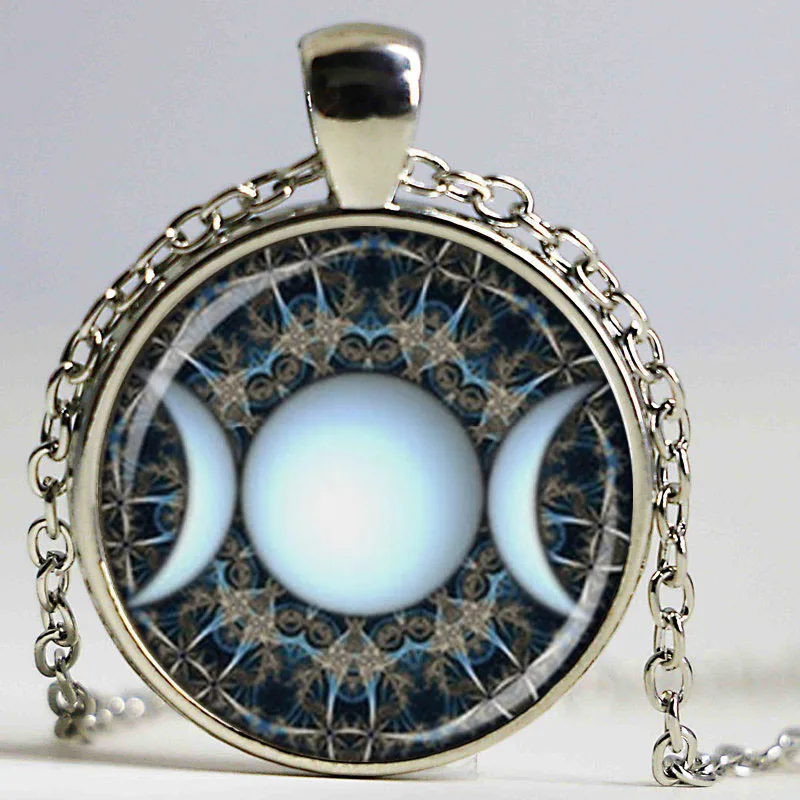 Wholesale Glass Dome Pendant Triple Goddess Pendant Wiccan Moon Goddess