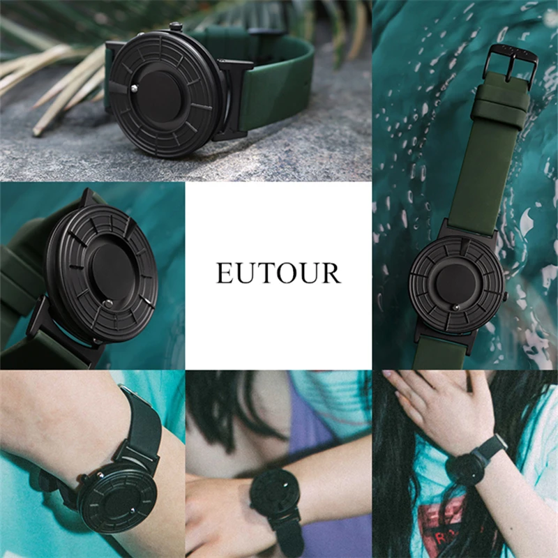 EUTOUR Rome digital dial watches Luxury Brand Mens fashion Casual Quartz Watch Simple Men Round canvas leather strap Wristwatch EUTOUR Rome digital dial watches Luxury Brand Mens fashion Casual Quartz Watch Simple Men Round canvas leather strap Wristwatch