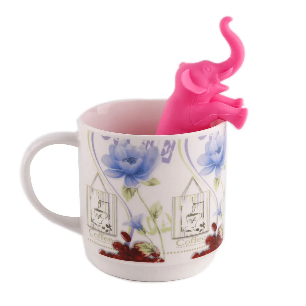 

Cute Elephant Silicone Tea Infuser Filter Teapot Office Coffee Bar Drink ware Tools Gift