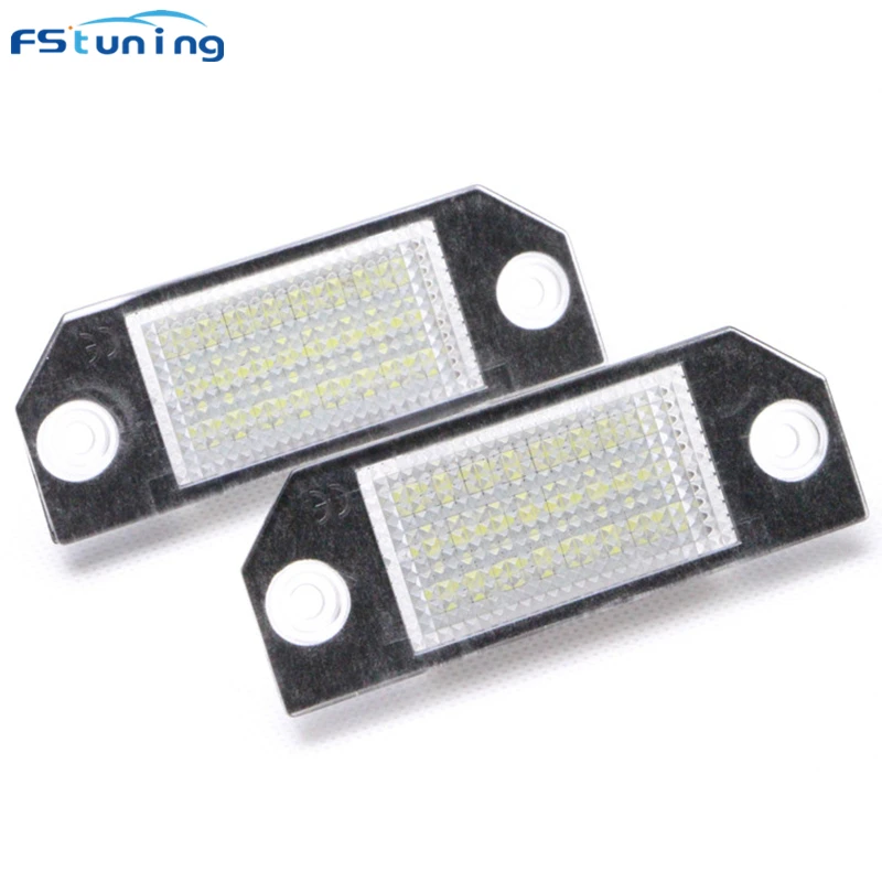 

FSTUNING 12V 24 LEDs Bulb License Number Rear Light Lamps For Ford Focus C-MAX MK2 03-07 led license Plate lamp for Ford Focus