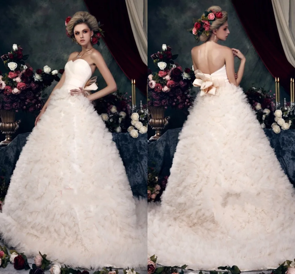 Великолепная-line Свадебные Платья 2017 Sexy Милая Спинки vestido де noiva халат mariage Плюс