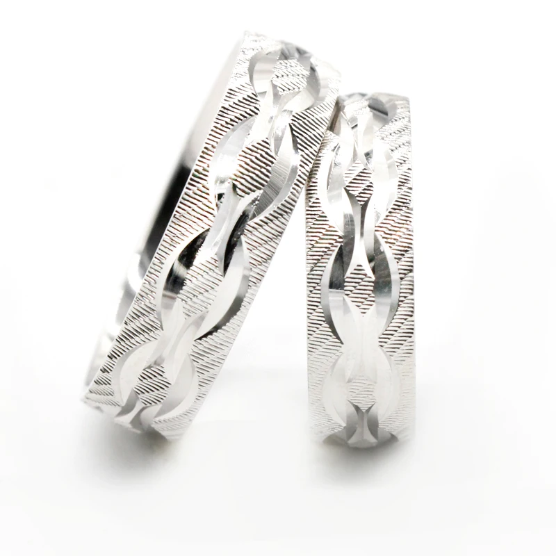 

2 Pcs/set Couple Ring 925 Sterling Silver Entangled Fall in Love Wedding Band Jewelry for Men Women Lovers Valentine's Day Gift