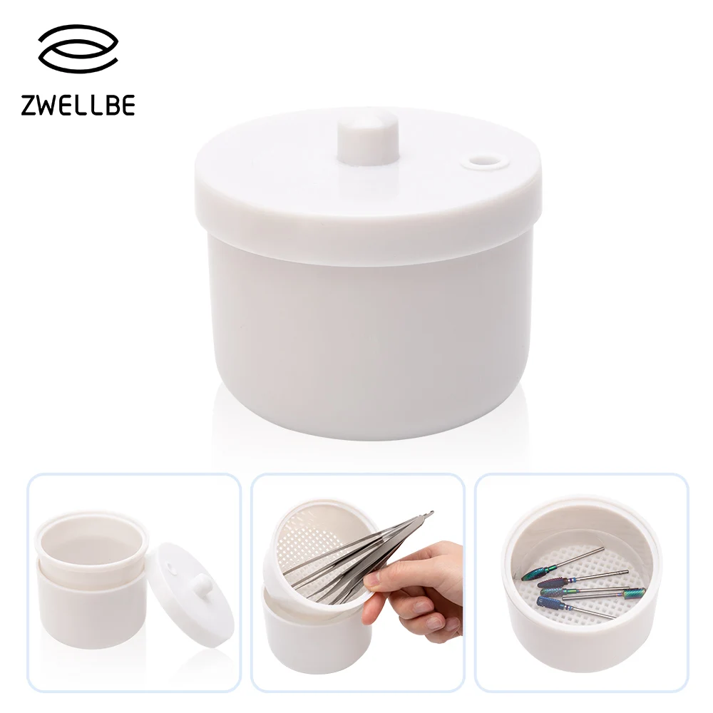 

Professional Sterilizer Disinfection Round Box Tray Tweezers Sterilizing Nail Art Nipper Grinding Head Jewelry Cleaning Tool Kit