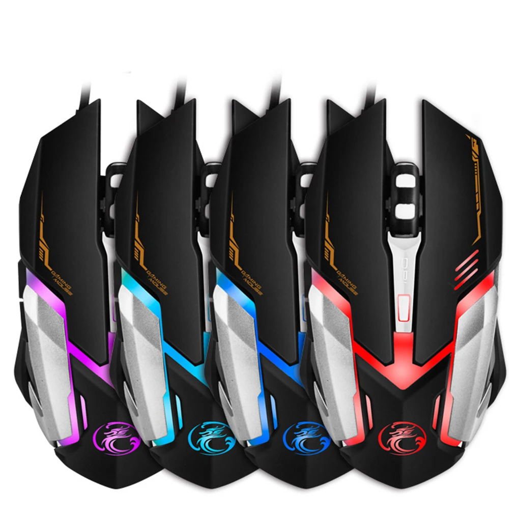 iMICE V6 Optical 3D Wheel USB Wired Game Mouse 2400DPI 6-Button Optical Home Office Computer Gaming Mice