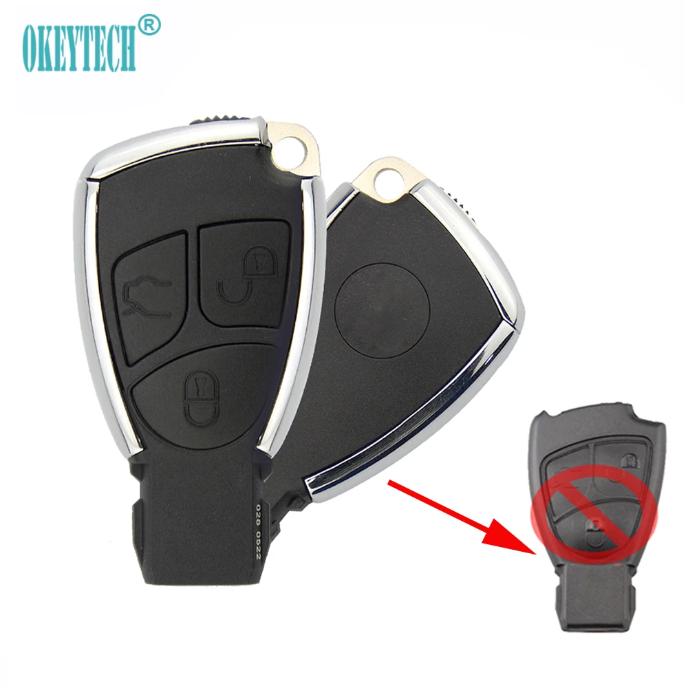 Heart Horse Smart Remote Car Key Case 3 Buttons Replacement Key Fob Shell  Remote Key Case for Mercedes-B-en-z W203 W204 W210 W211 A E CLK SLK Class  with 433Mhz BGA Chip: 