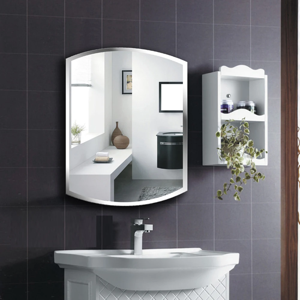 Free punching wall hanging bathroom mirror toilet waterproof bathroom