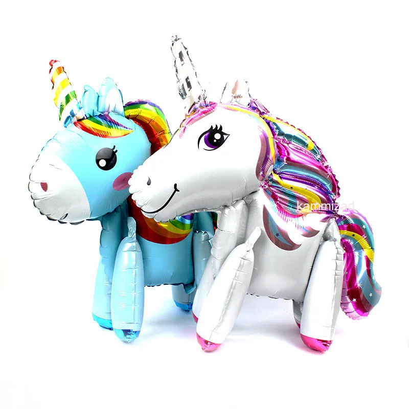 

New 3D Unicorn Stand Air Globos Unicorn party Foil Balloons Baby Shower Birthday Wedding Party decorations kids ballon supplies