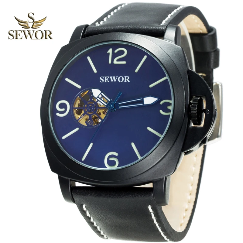 

2018 SEWOR Top Brand New Fashion Digital Pointer Luminous Men's Automatic Mechanical Watch Blue C310