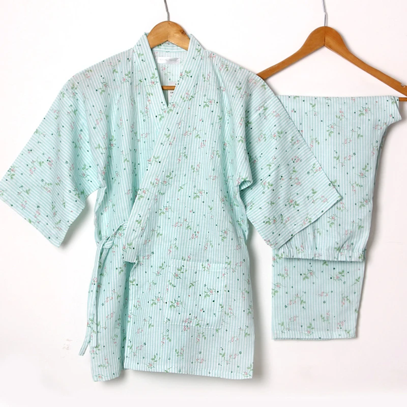Floral Yukata Japanese Kimono Women's Cotton Pajamas